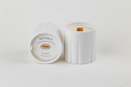 Light iS - Handmade Candle - NUVOLA – Basilico e Legno di Betulla – 270 GR