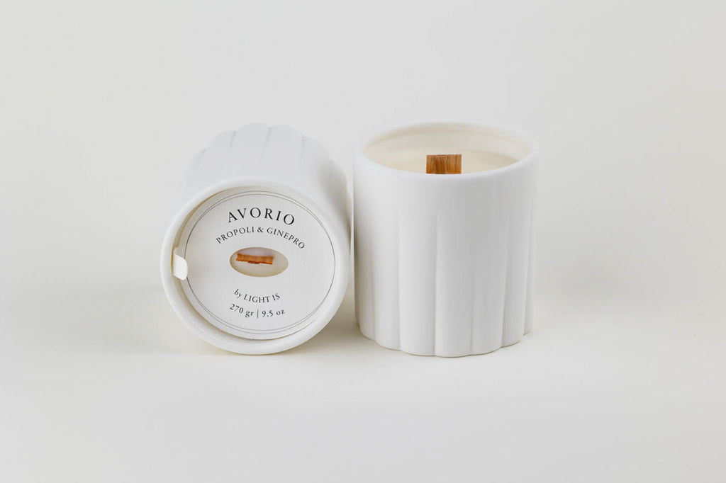 Light iS - Handmade Candle - AVORIO – Propoli e Ginepro – 270 GR
