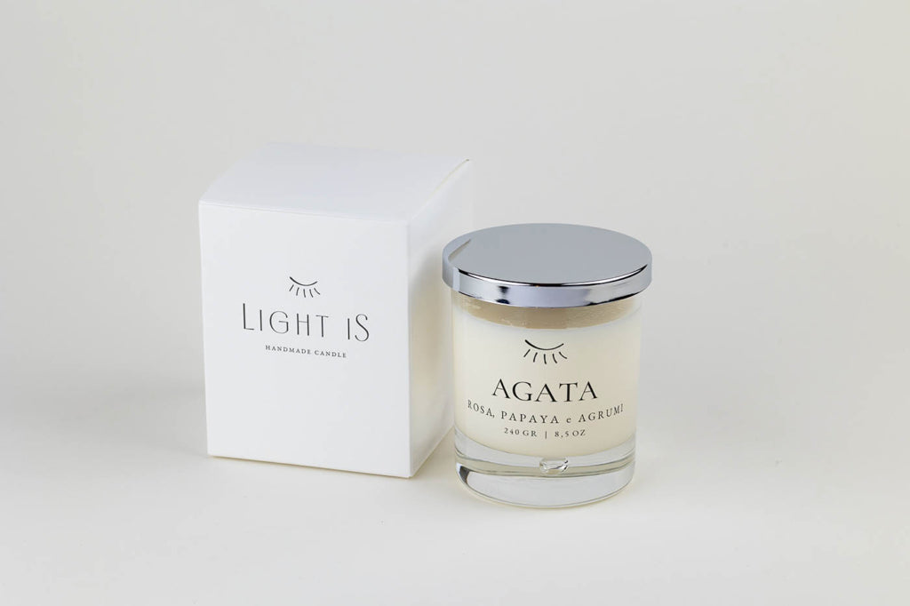 Light iS - Handmade Candle - AGATA – Rosa, Papaya e Agrumi