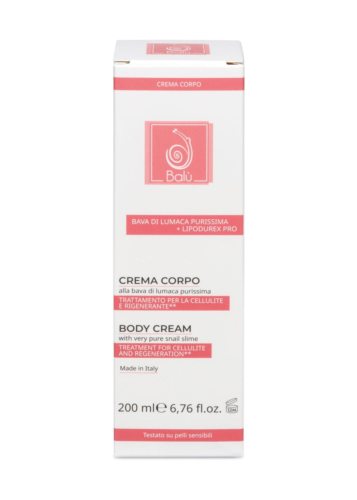 Balù Cosmetici - CREMA CORPO ALLA BAVA DI LUMACA PURISSIMA – TRATTAMENTO ANTI CELLULITE E RIGENERANTE