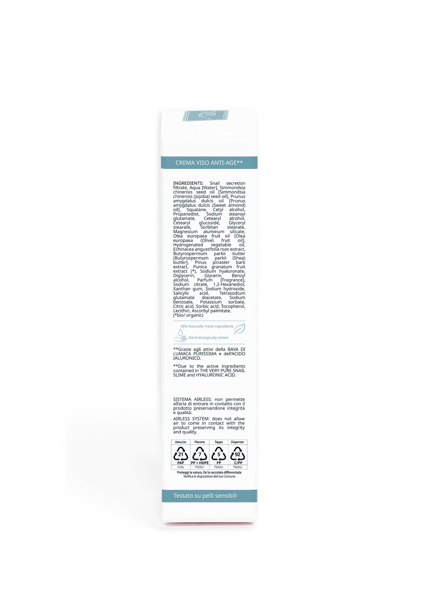 Balù Cosmetics - INTENSIVE LIFT+ FACE CREAM WITH PURE SNAIL SLIME AND HYALURONIC ACID