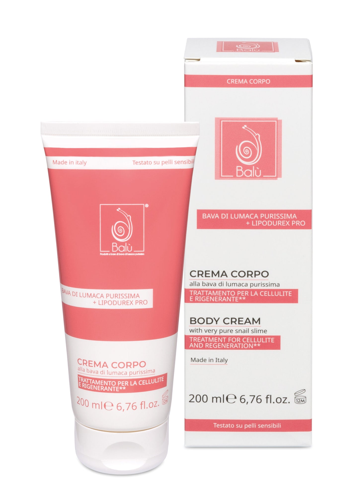 Balù Cosmetici - CREMA CORPO ALLA BAVA DI LUMACA PURISSIMA – TRATTAMENTO ANTI CELLULITE E RIGENERANTE
