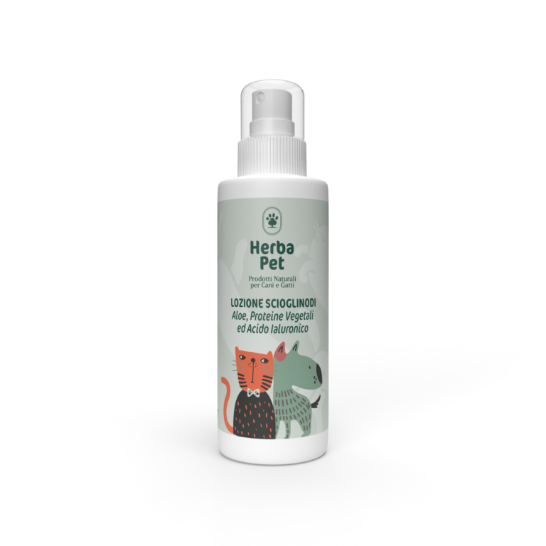 Bioteko Cosmetica - HerbaPet: Cosmetici per Cani e Gatti Lozione scioglinodi Aloe, Proteine 100gr Vegetali ed Acido Ialuronico 100ml