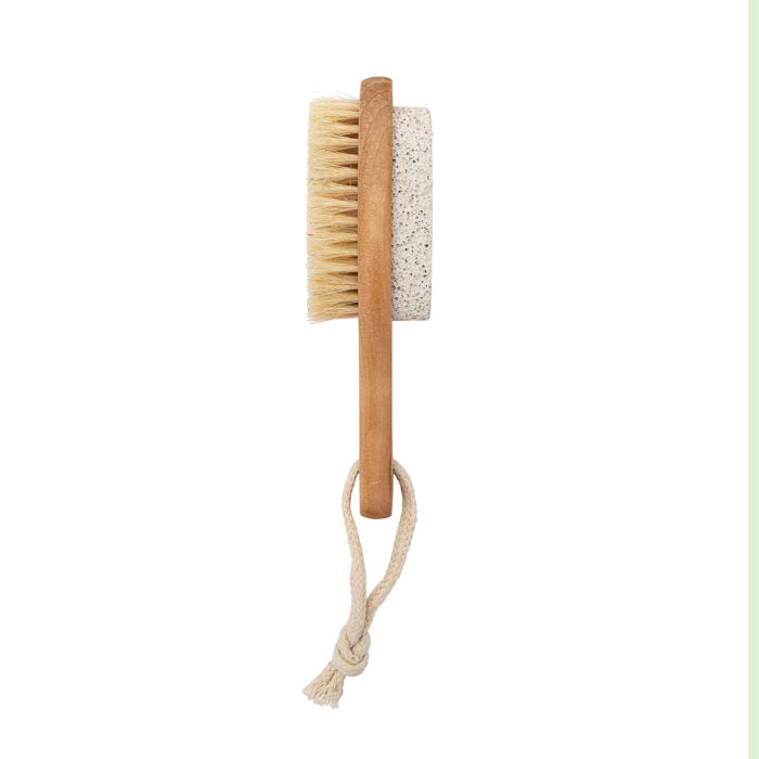 Bioteko Cosmetica - Spazzola in legno per la cura di piedi e mani con pietra pomice