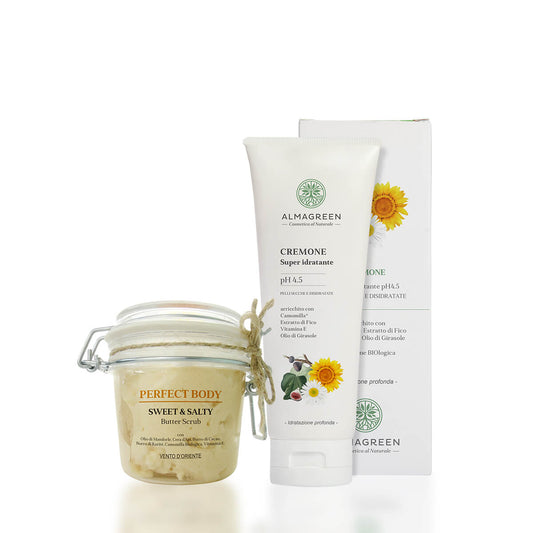 Almagreen - KIT SWEET &amp; SALTY BUTTER SCRUB AND SUPER MOISTURIZING CREAM 